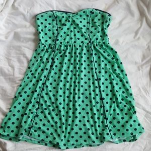 Retro strapless polka dot summer dress
